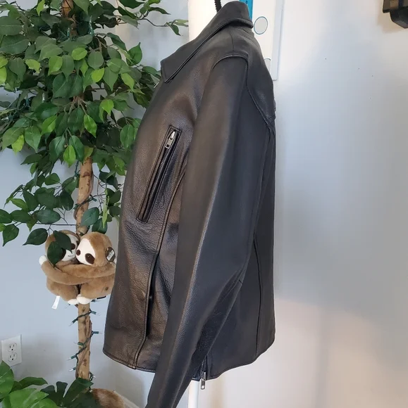 FIRST CLASSICS Heavy Leather Biker Jacket XL